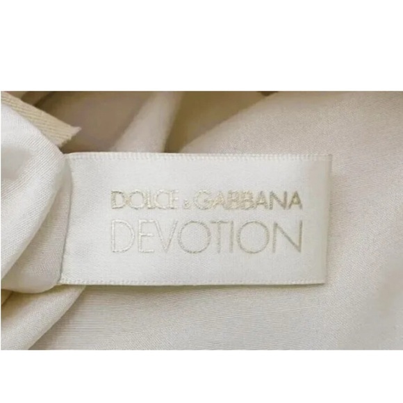 Dolce & Gabbana Devotion Cream Canvas Large Tote Bag Purse D&G Gold Heart Plaque - Picture 11 of 14